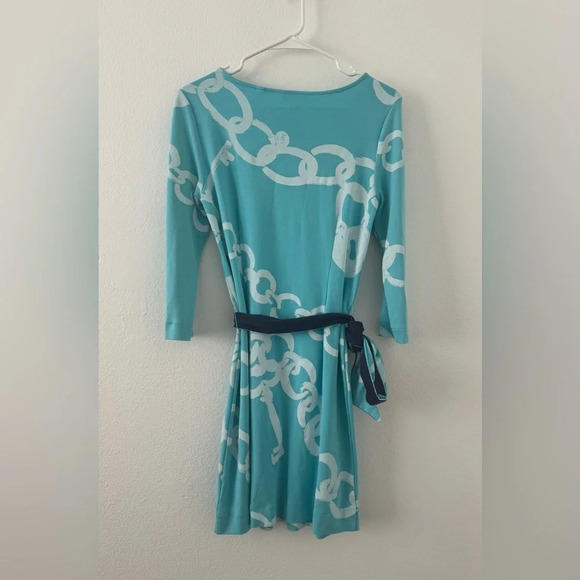 Lilly Pulitzer Jonah Shorely Blue Ball Chain Belted Tunic Dress Nautical Small - Picture 3 of 9